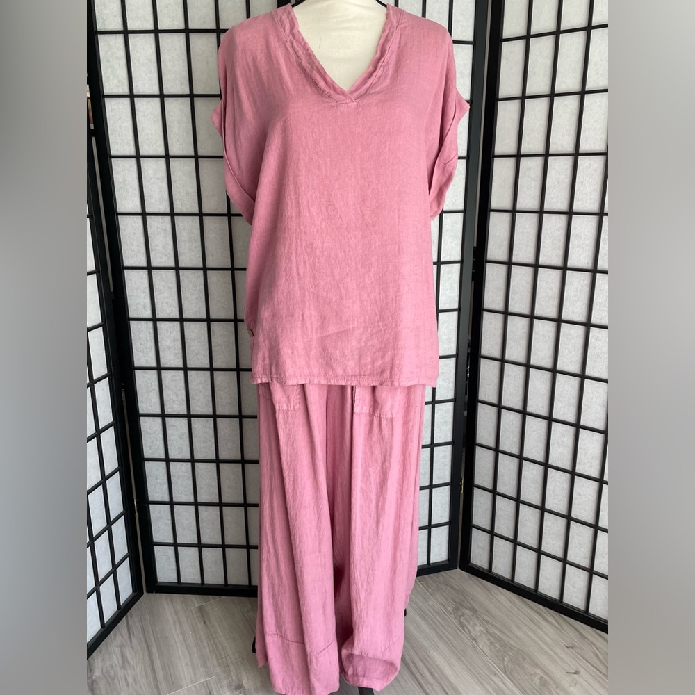 NWT Bella Amore Italian Linen Pants Set